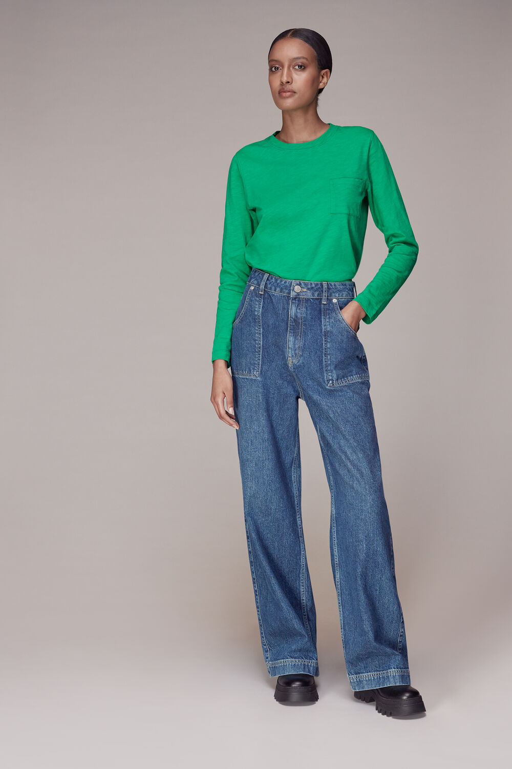 Crew Neck Pocket Top